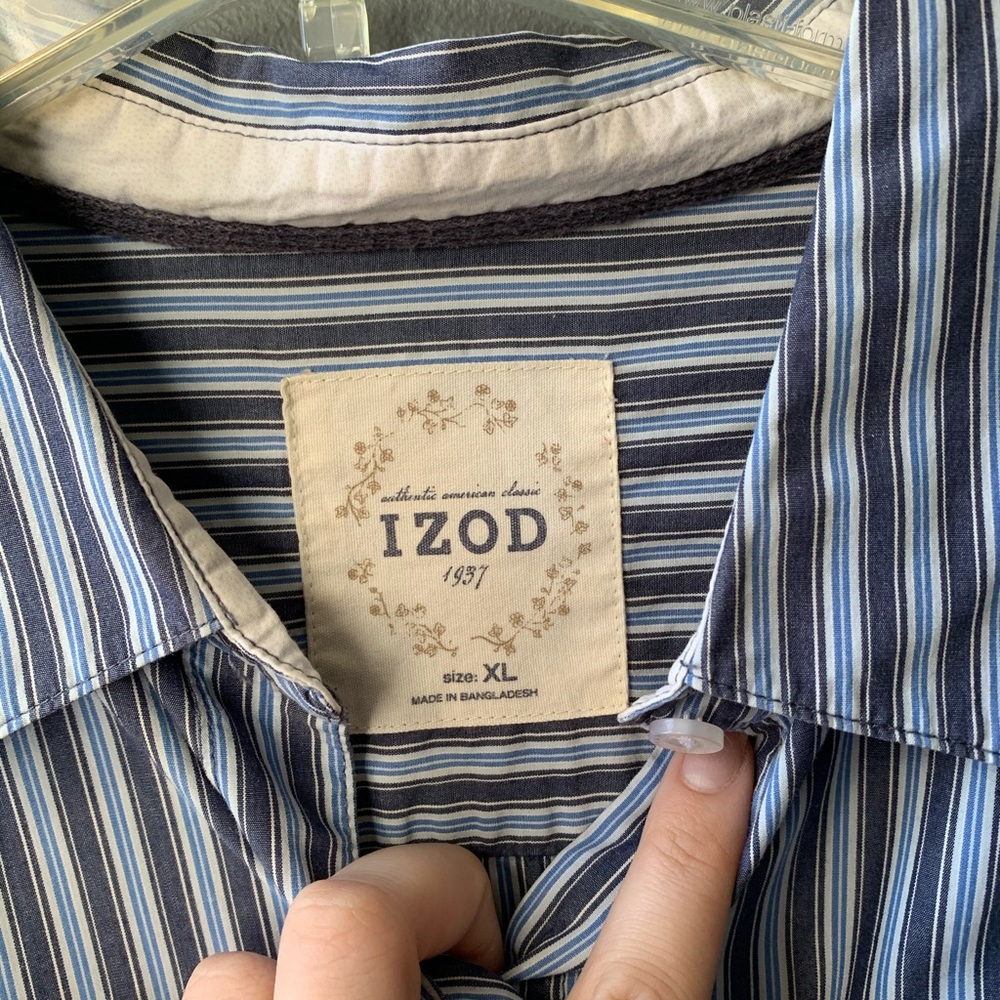 Blue IZOD Button down - Picture 2 of 4